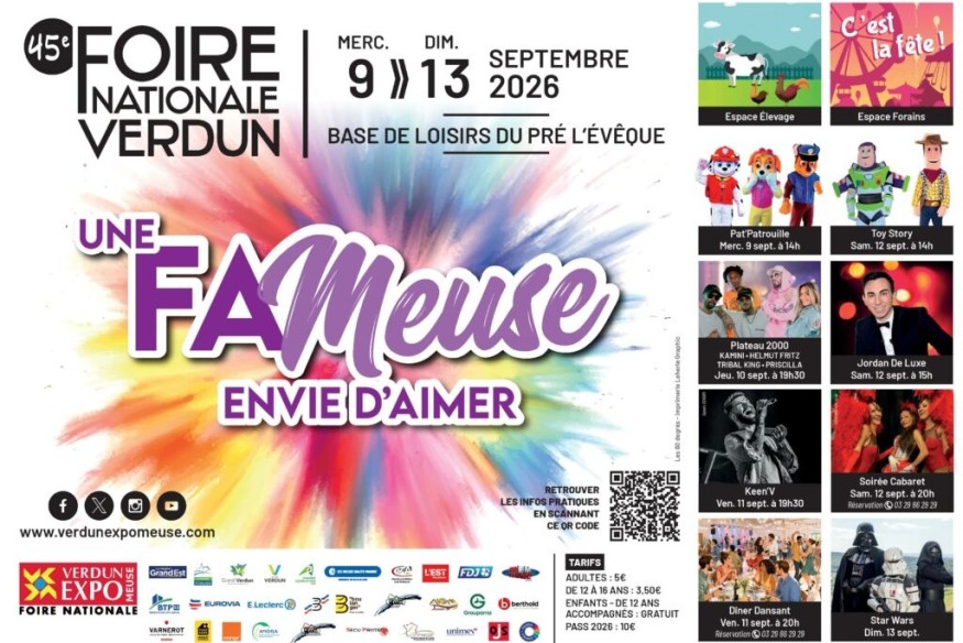 45ème Foire Nationale de Verdun du 09 au 11 septembre 2026 à Verdun